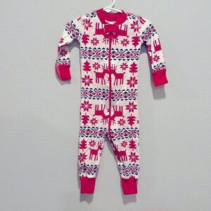 Hanna Andersson‎ Dear Deer Zip Up PJs Sz 80cm 18-24m